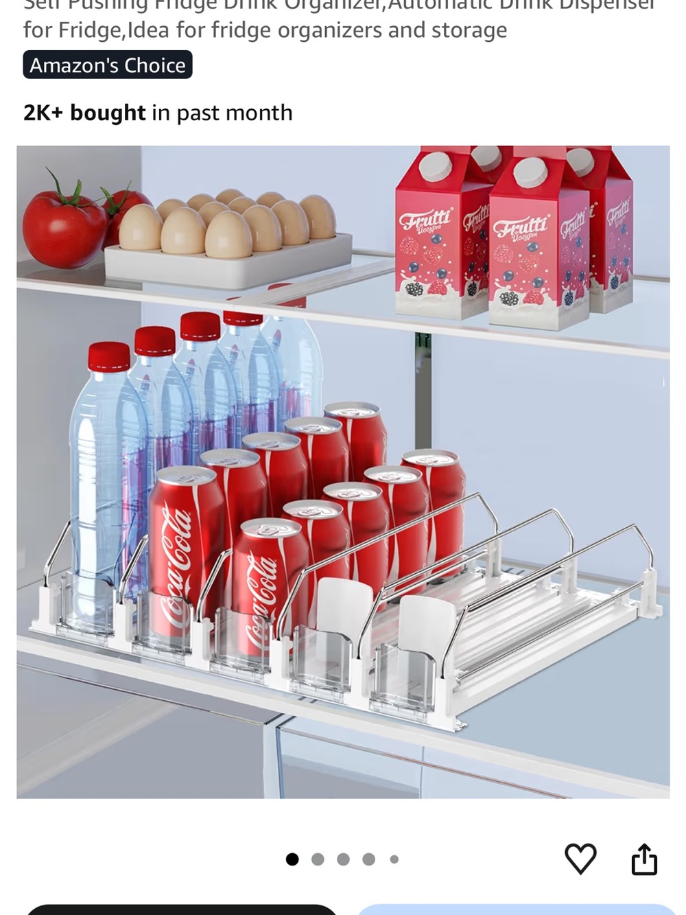 Sliding Refrigerator Beverage Organizer Rack - White